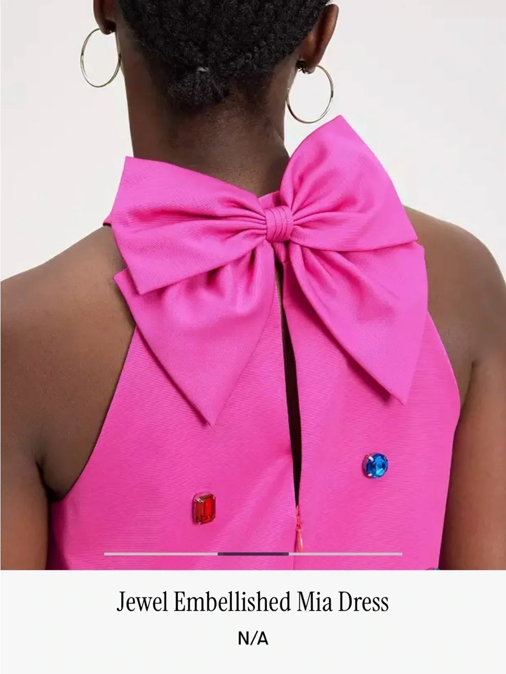 kate spade Hot Pink Jewel-Embellished Mini Dress - Picture 4 of 5